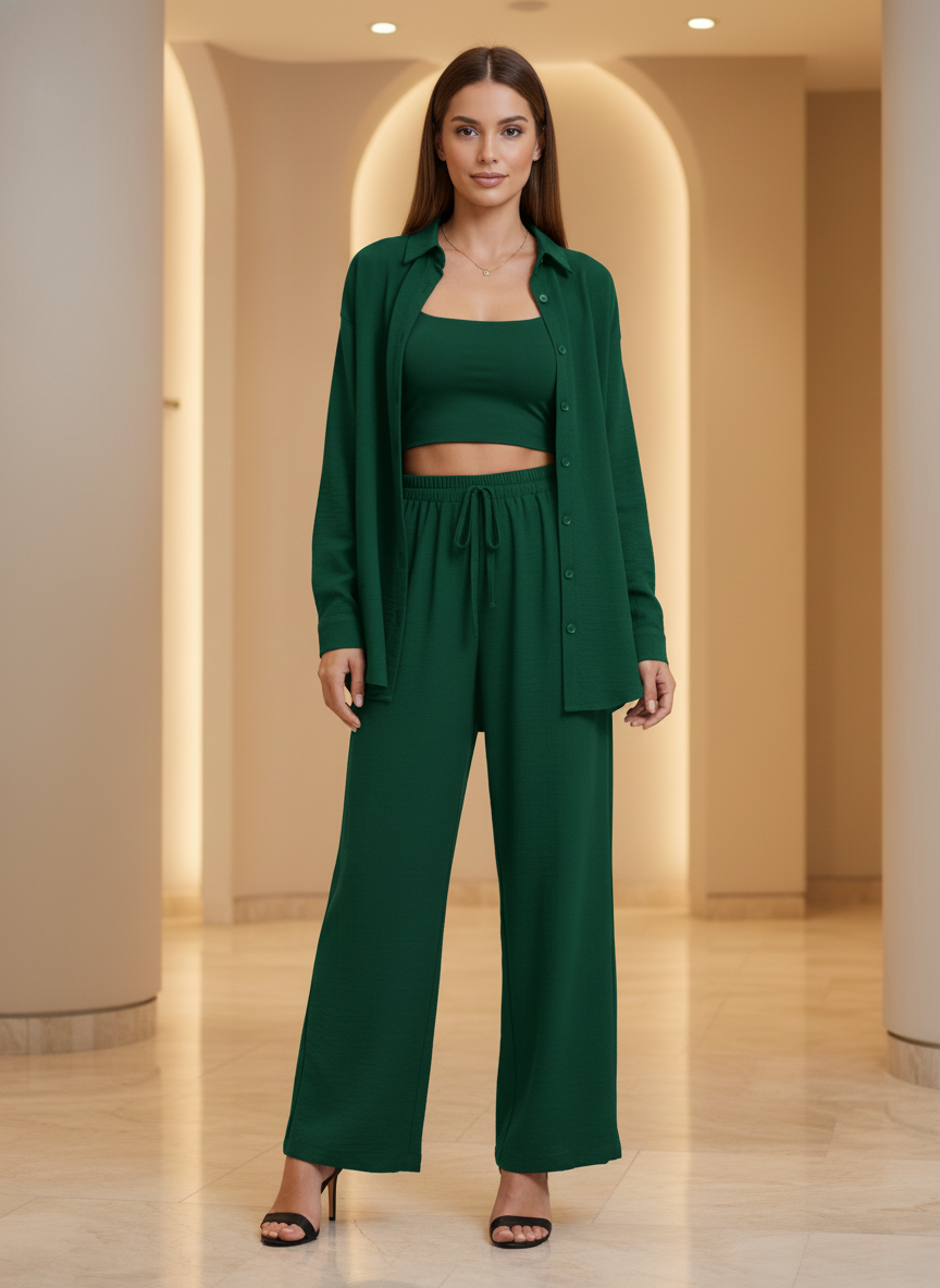 Completo Pantalone - Camicia Casual Vita Alta